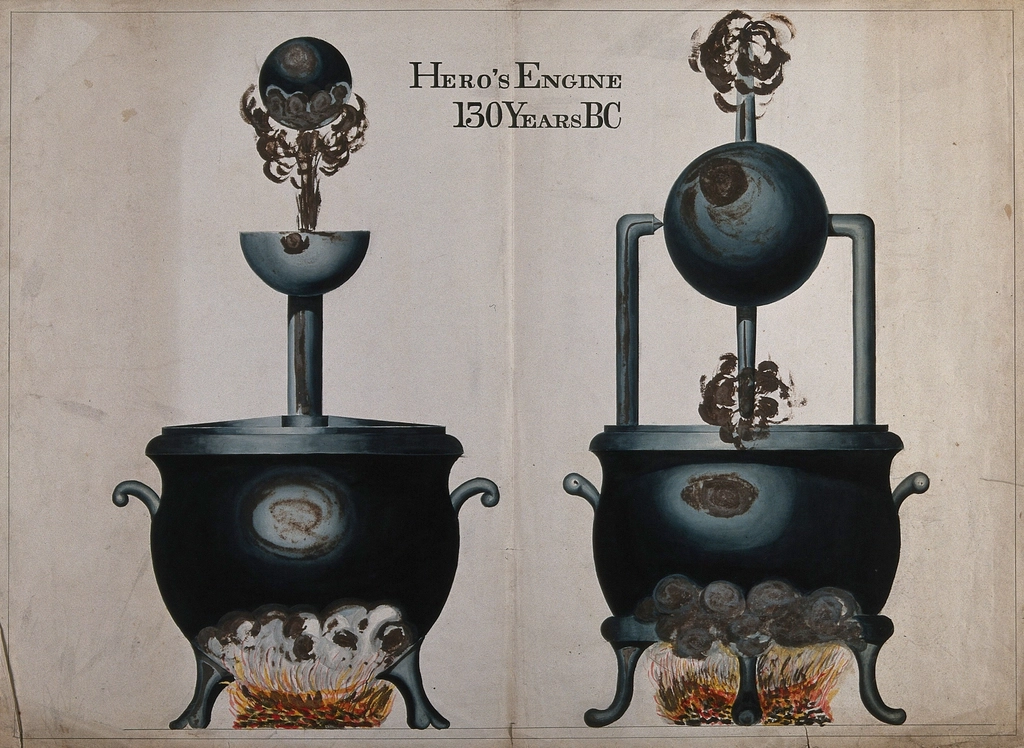 Hero’s Steam Engine (1st Century CE) (image credits: rawpixel)