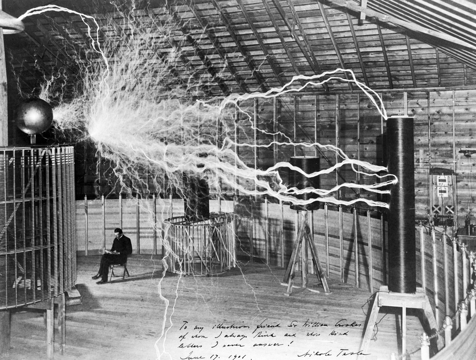 Tesla’s Wireless Electricity (1890s) (image credits: wikimedia)