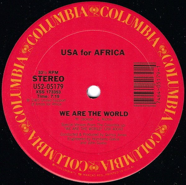 “We Are the World” – USA for Africa (1980s) (image credits: wikimedia)