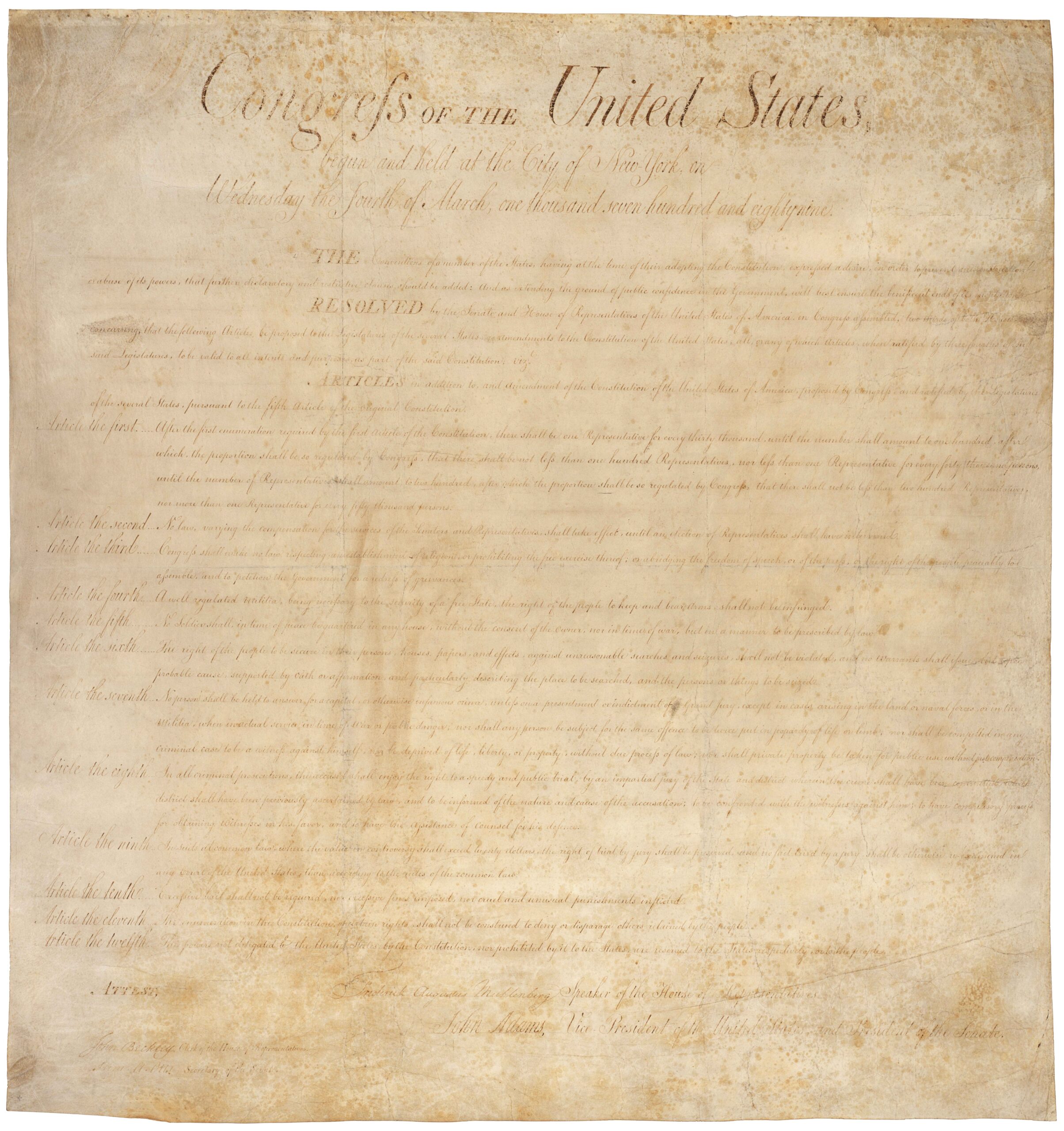 The U.S. Constitution & Bill of Rights (1787–1791) (image credits: wikimedia)