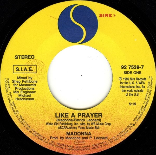 Madonna – Like a Prayer (1989) (image credits: wikimedia)