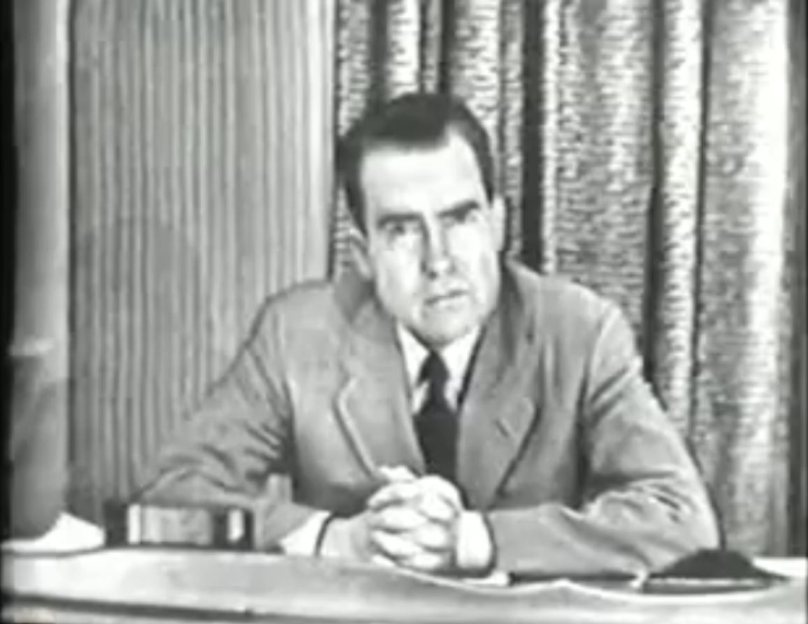 Richard Nixon’s “Checkers” Speech, 1952 (image credits: wikimedia)