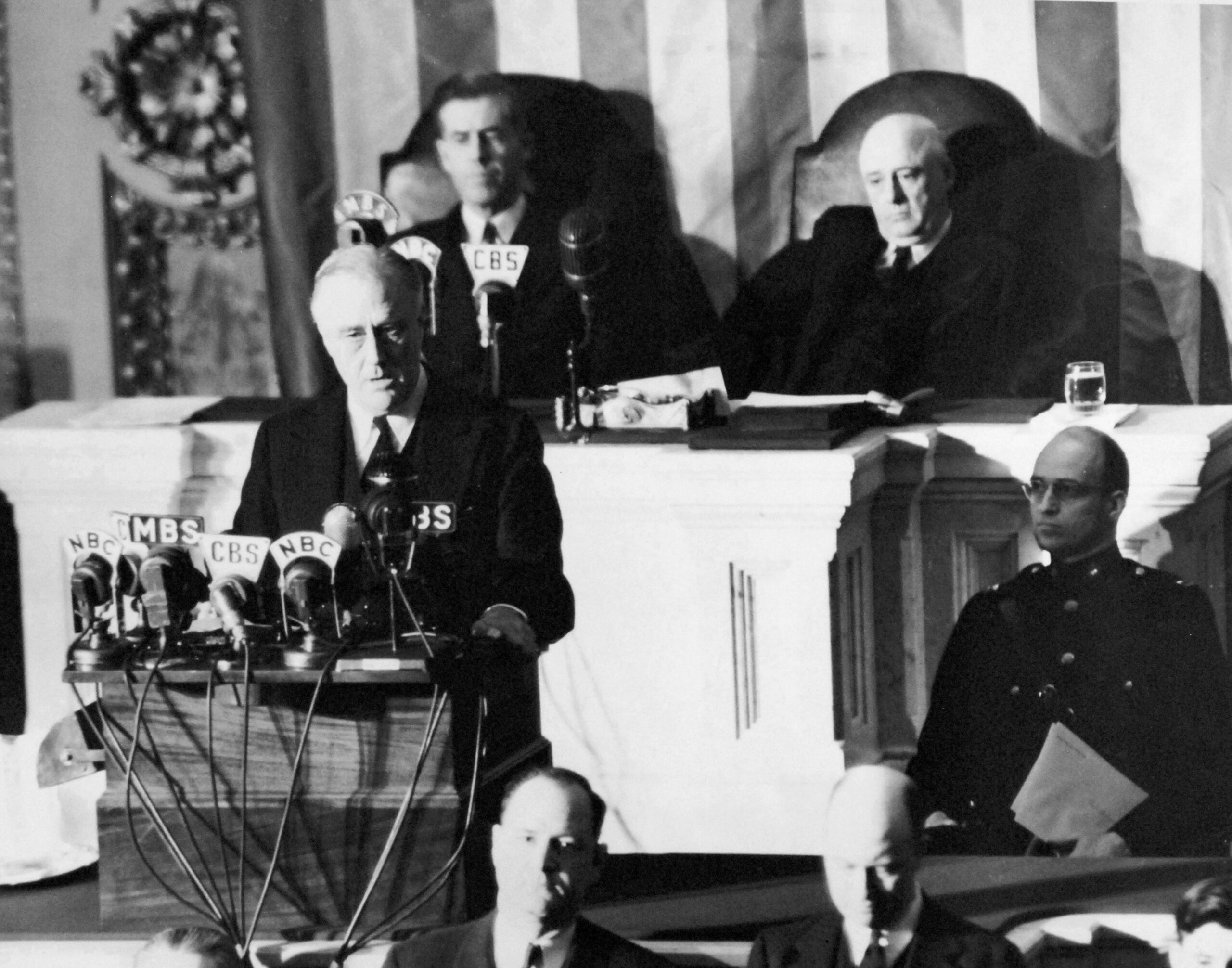 Franklin D. Roosevelt’s “Day of Infamy” Speech, 1941 (image credits: wikimedia)