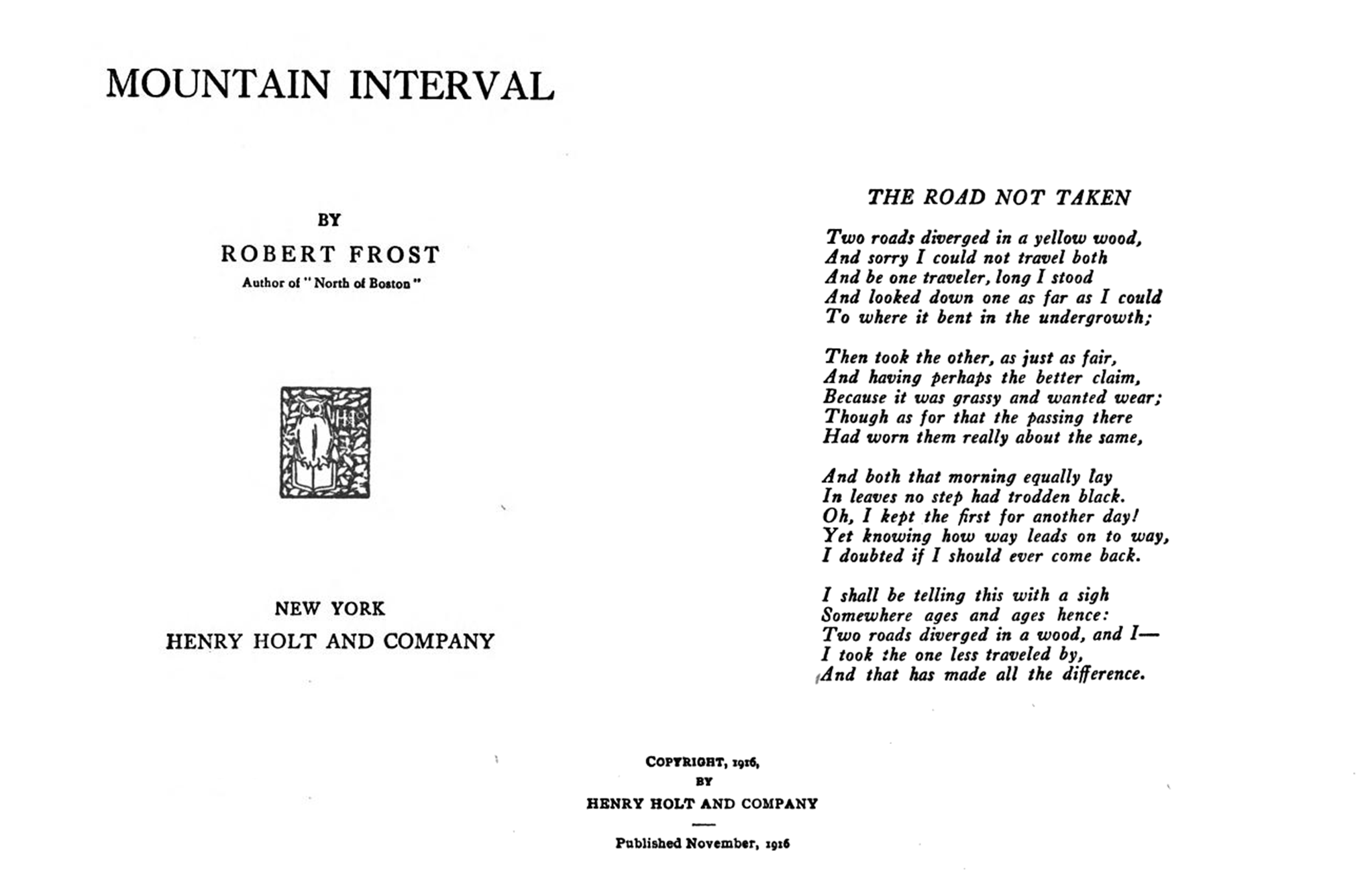The Road Not Taken: Frost’s Trickster Poem (image credits: wikimedia)