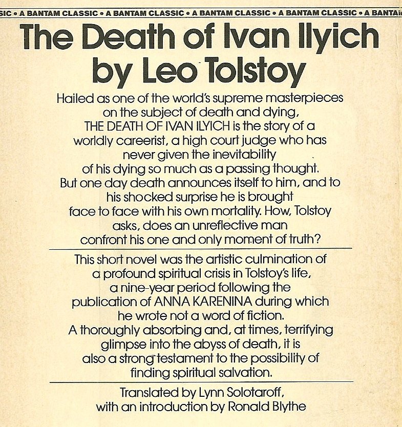 The Death of Ivan Ilyich: Mortality in 80 Pages (image credits: flickr)