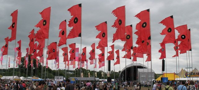 1. Which festival is famous for its sea of colorful flags waving above the crowd? (image credits: wikimedia)