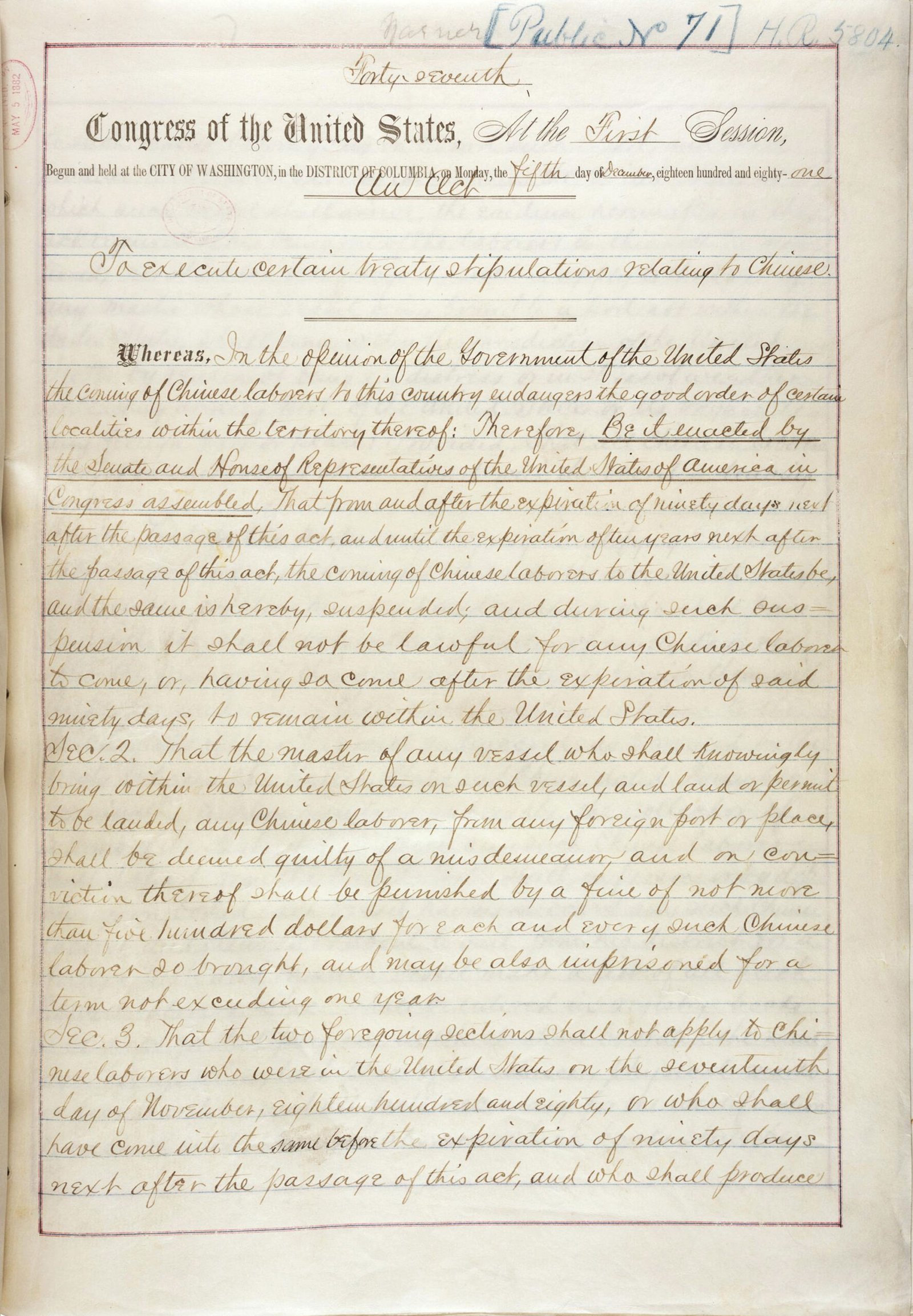 Chinese Exclusion Act of 1882 (image credits: wikimedia)