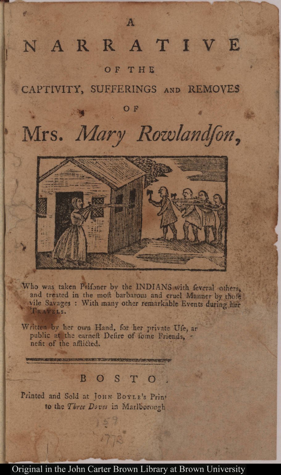 Mary Rowlandson’s Unpublished Captivity Pages (image credits: John Carter Brown Library, Public domain, https://commons.wikimedia.org/w/index.php?curid=8230407)
