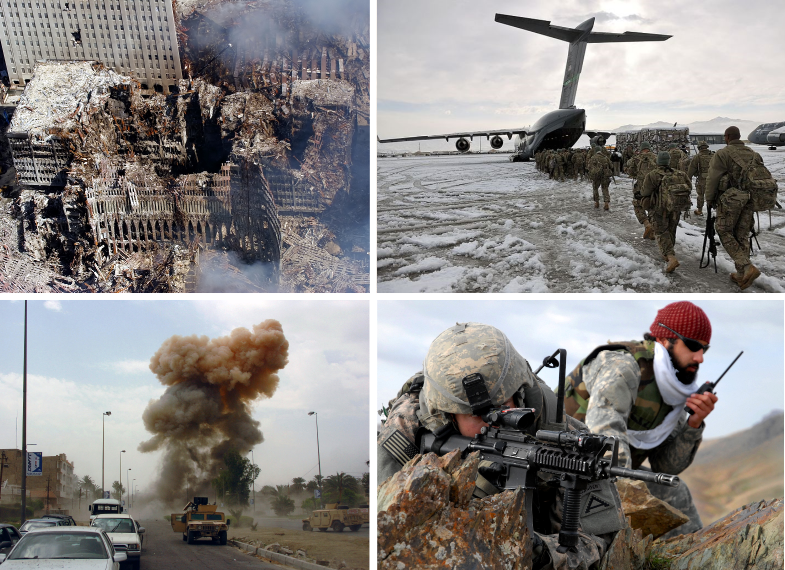 Post-9/11: The War on Terror in Fiction (image credits: By Derivative work: Poxnar
All four pictures in the montage are taken by the US Army/Navy., Public domain, https://commons.wikimedia.org/w/index.php?curid=10662639)