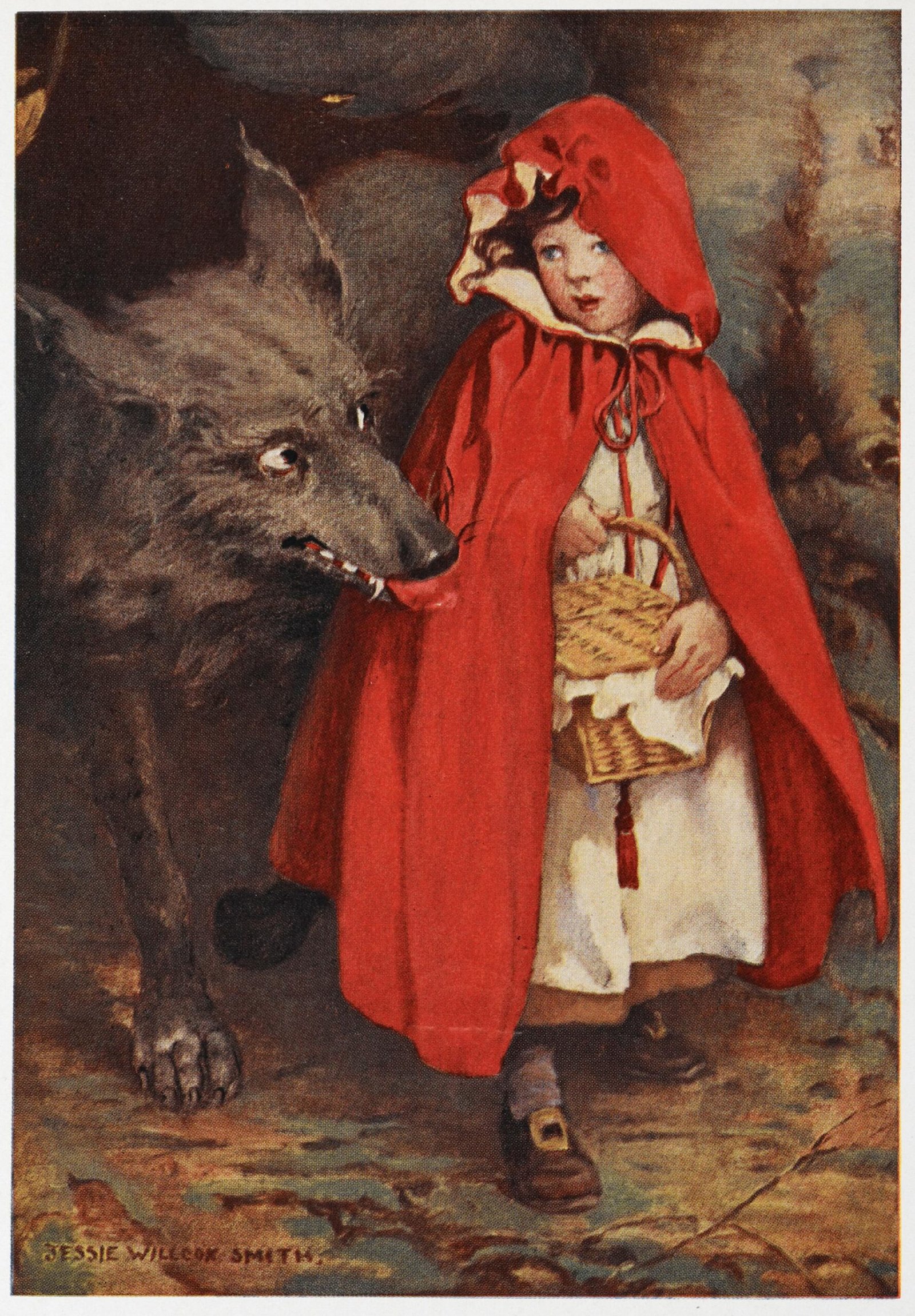 Little Red Riding Hood's Grim Fate (image credits: By Jessie Willcox Smith (1863 – 1935), Public domain, https://commons.wikimedia.org/w/index.php?curid=17837440)