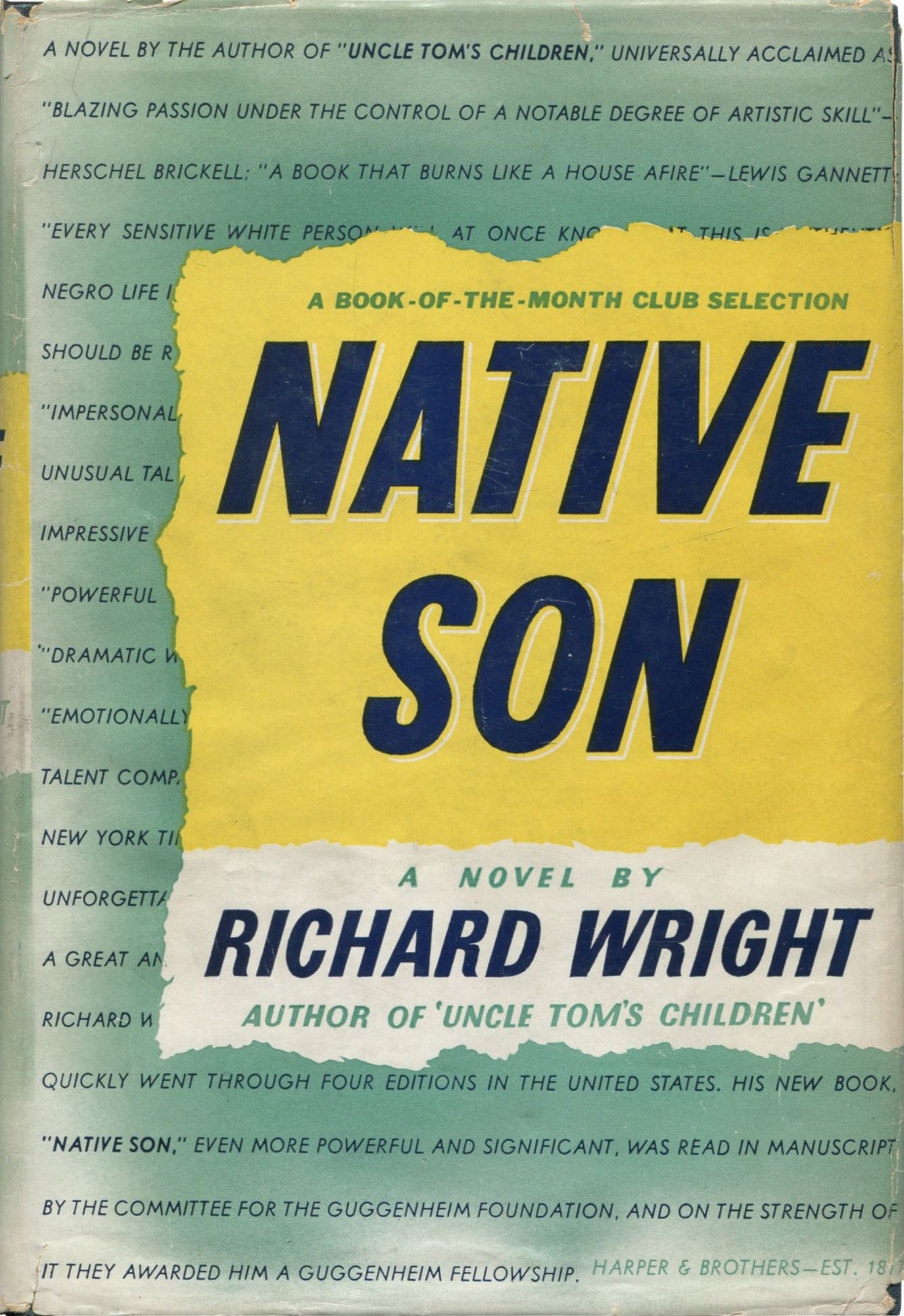 Native Son and the Barriers of Race (image credits: Front Cover Direct link
Whitemore Rare Books (with full jacket), Public domain, https://commons.wikimedia.org/w/index.php?curid=152740340)