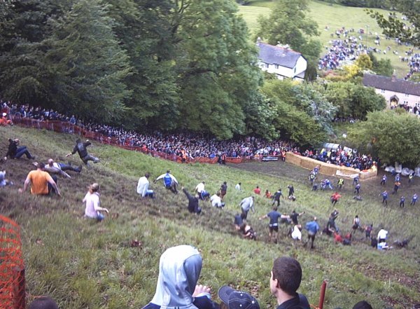 Cooper's Hill Cheese Rolling – A Dangerous Dash for Dairy (image credits: wikimedia)