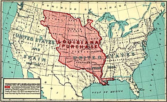 The Louisiana Purchase Doubled the Size of the Nation (Image Credits: Wikimedia)