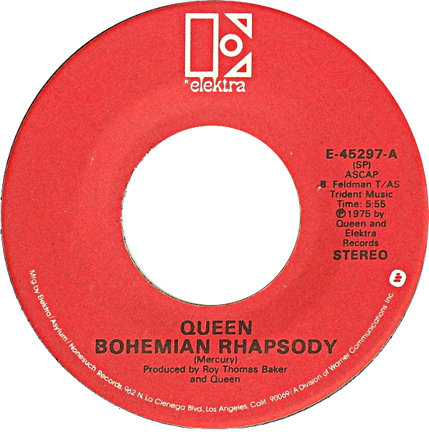 2. "Bohemian Rhapsody" - Queen (1975) (By Queen, Public domain)