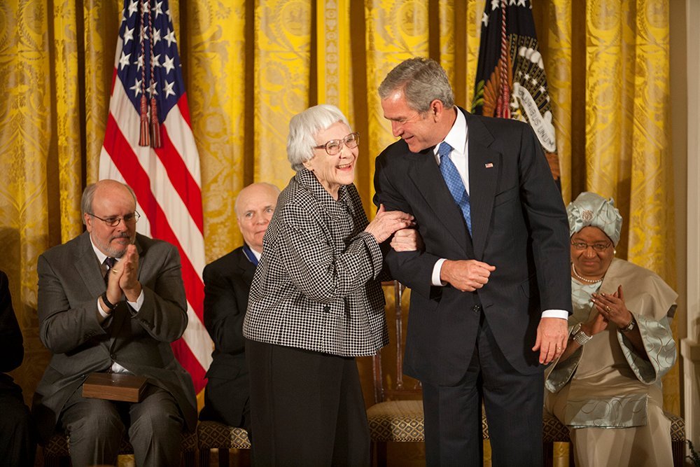 4. To Kill a Mockingbird by Harper Lee (1960) (White House photo by Eric Draper via [1], Public domain)