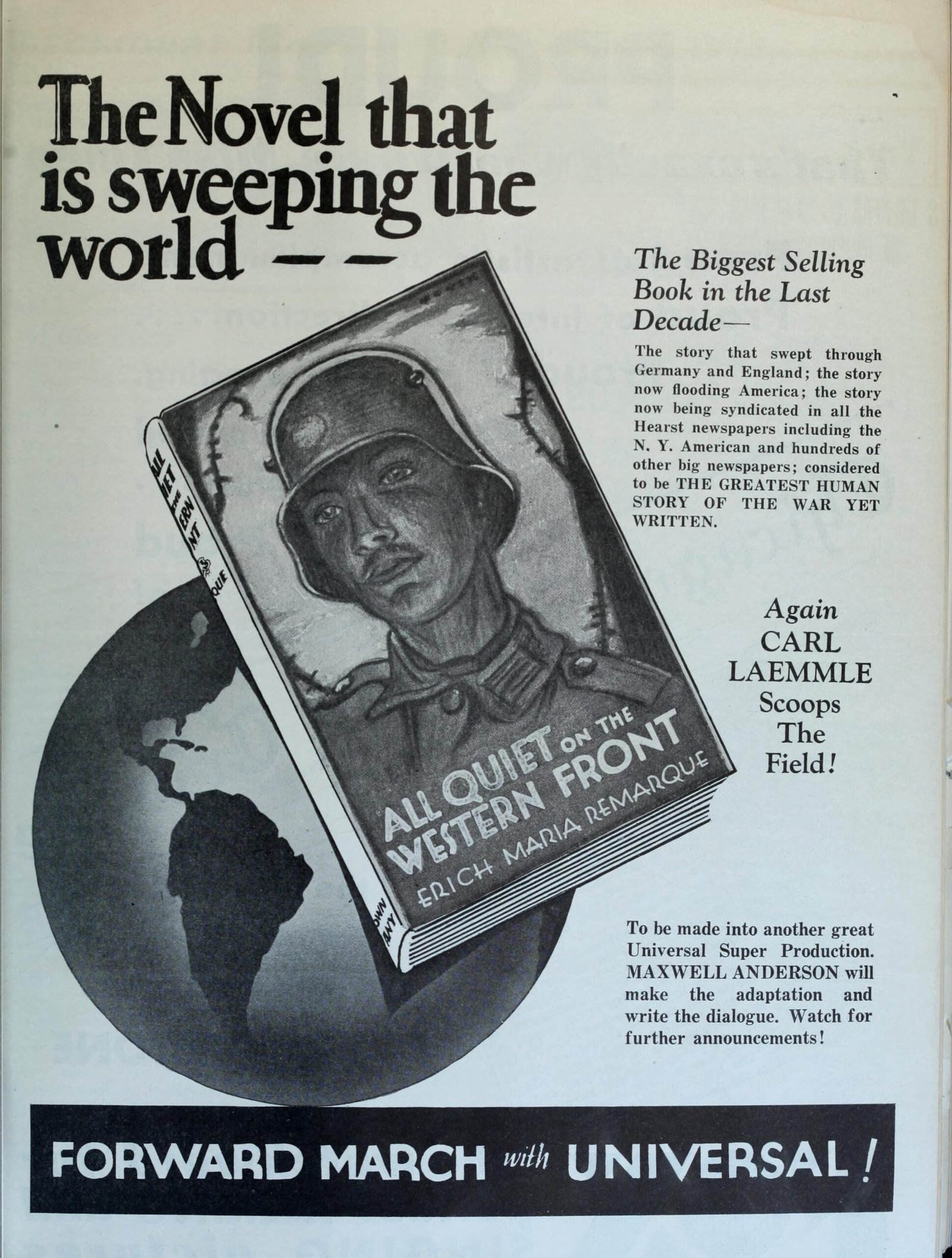 9. All Quiet on the Western Front by Erich Maria Remarque (Internet Archive identifier: filmdaily4950newy, Public domain)