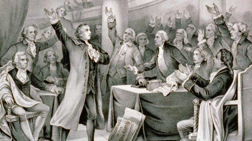 1. Patrick Henry’s “Give Me Liberty or Give Me Death” (1775) (By Currier & Ives., Public domain)