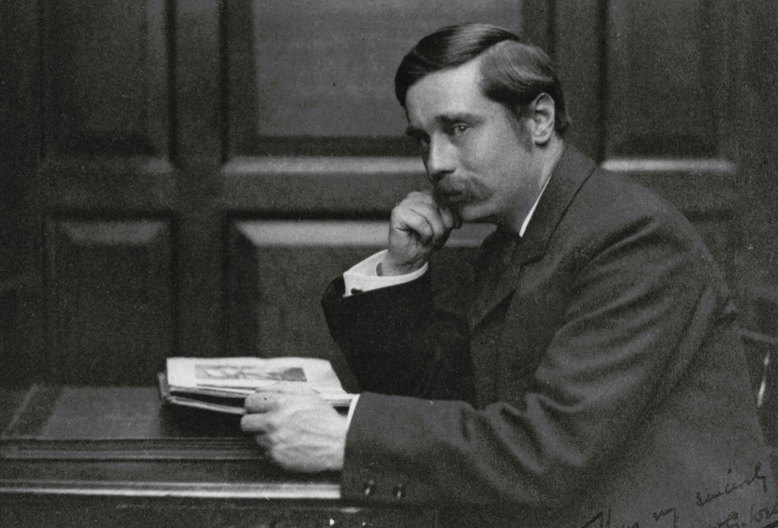 3. H.G. Wells: The Man Who Saw the Bomb Coming (H.G. Wells , c1890
Uploaded by Fæ, No restrictions)