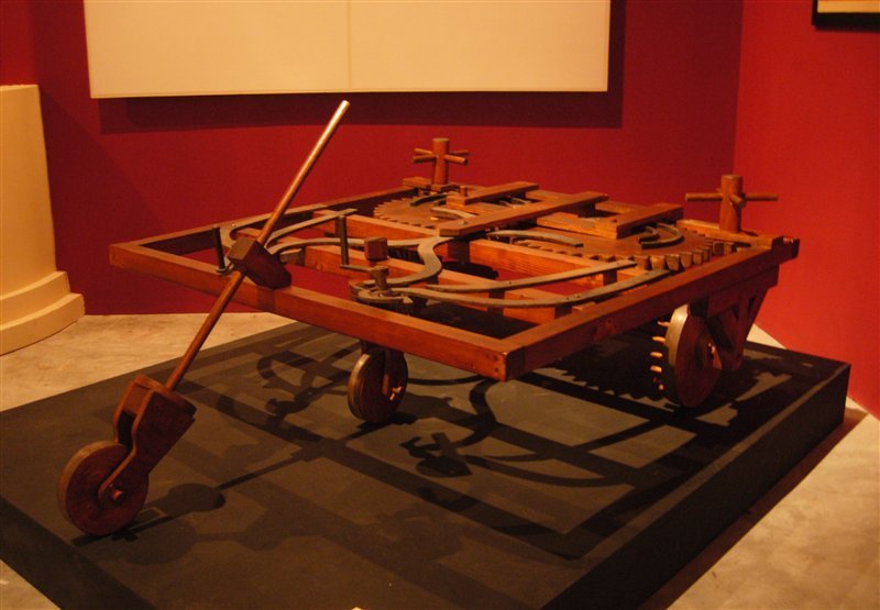 8. Leonardo da Vinci's Self-Propelled Cart (circa 1478) (By xiquinhosilva, CC BY-SA 2.0)
