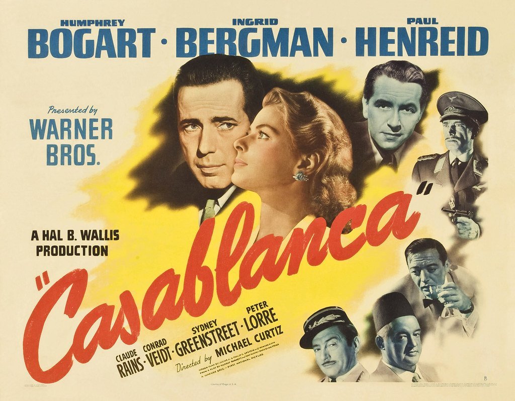 “Here’s Looking at You, Kid” from Casablanca (1942) (www.brevestoriadelcinema.org, Flickr, CC BY 2.0)
