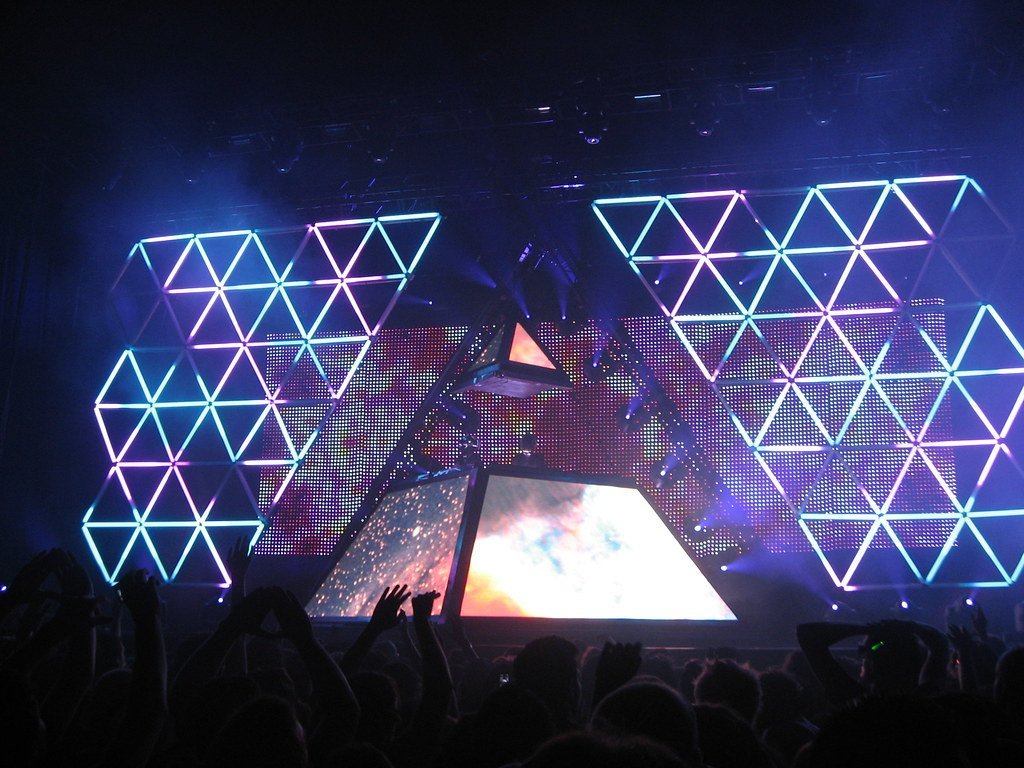 Daft Punk's Pyramid Revolution at Coachella (John.E.Robertson, Flickr, CC BY 2.0)