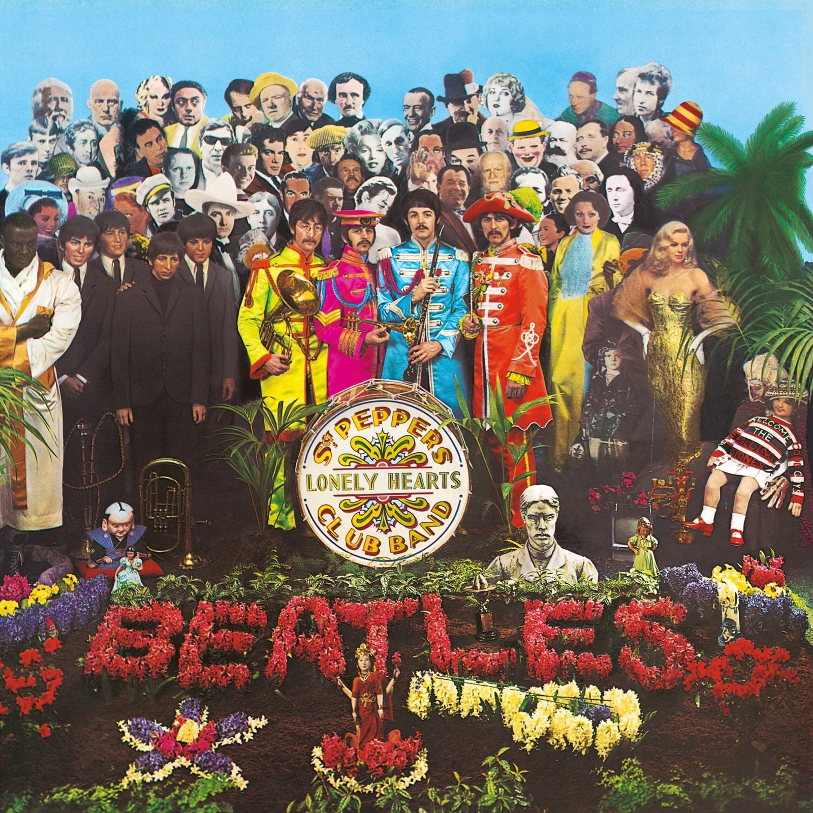 The Beatles’ Sgt. Pepper’s Lonely Hearts Club Band (1967) (By Peter Blake / Parlophone, Capitol Records, Public domain)