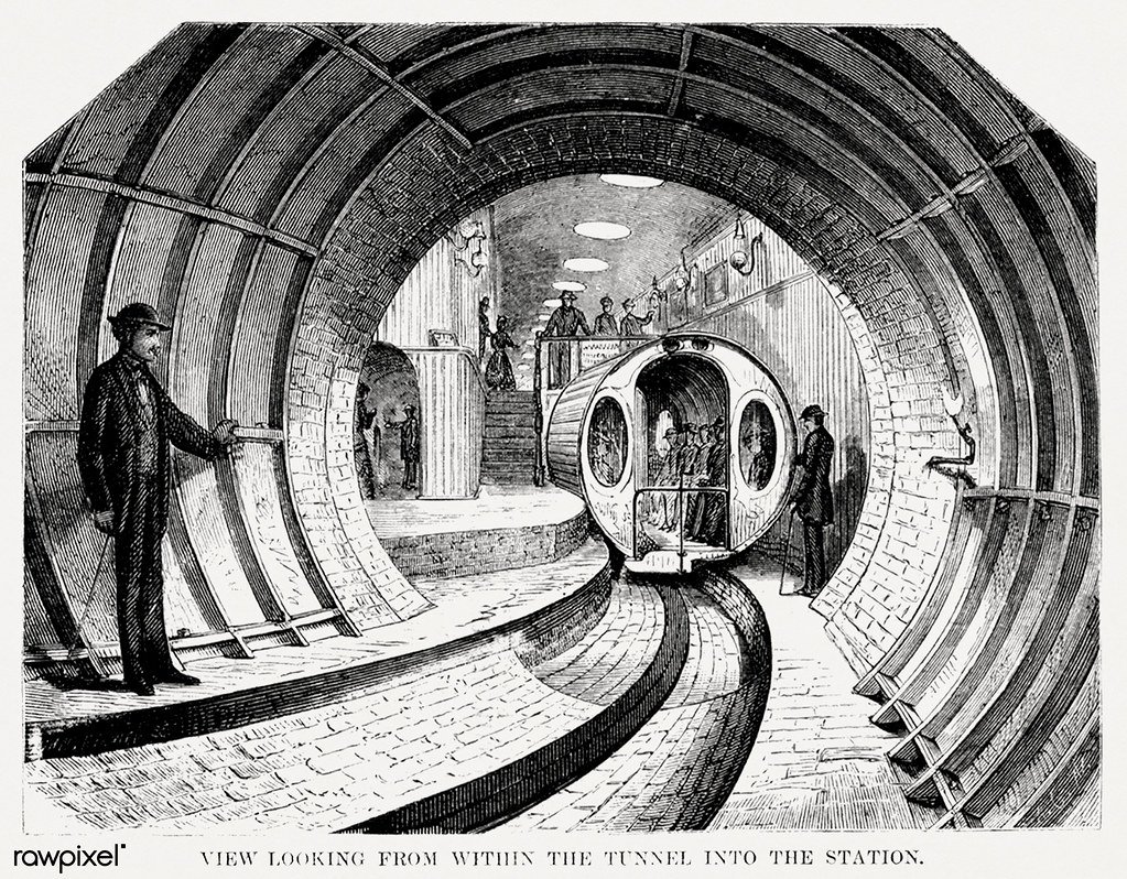 Beach Pneumatic Transit (Free Public Domain Illustrations by rawpixel, Flickr, CC BY 2.0)