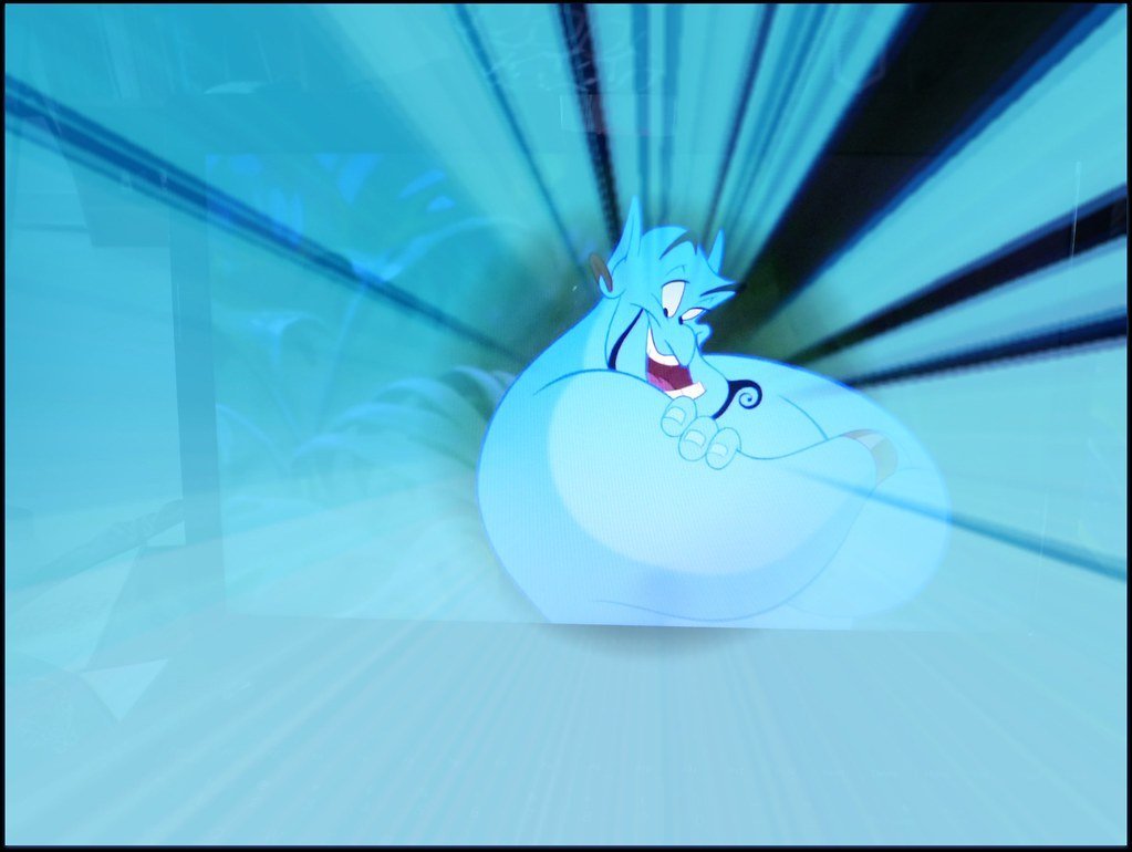 Robin Williams as the Genie in Aladdin (mrsdkrebs, Flickr, CC BY 2.0)