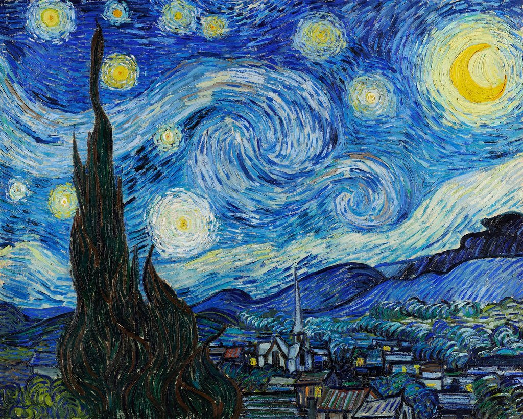 The Starry Night by Vincent van Gogh (Free Public Domain Illustrations by rawpixel, Flickr, CC BY 2.0)