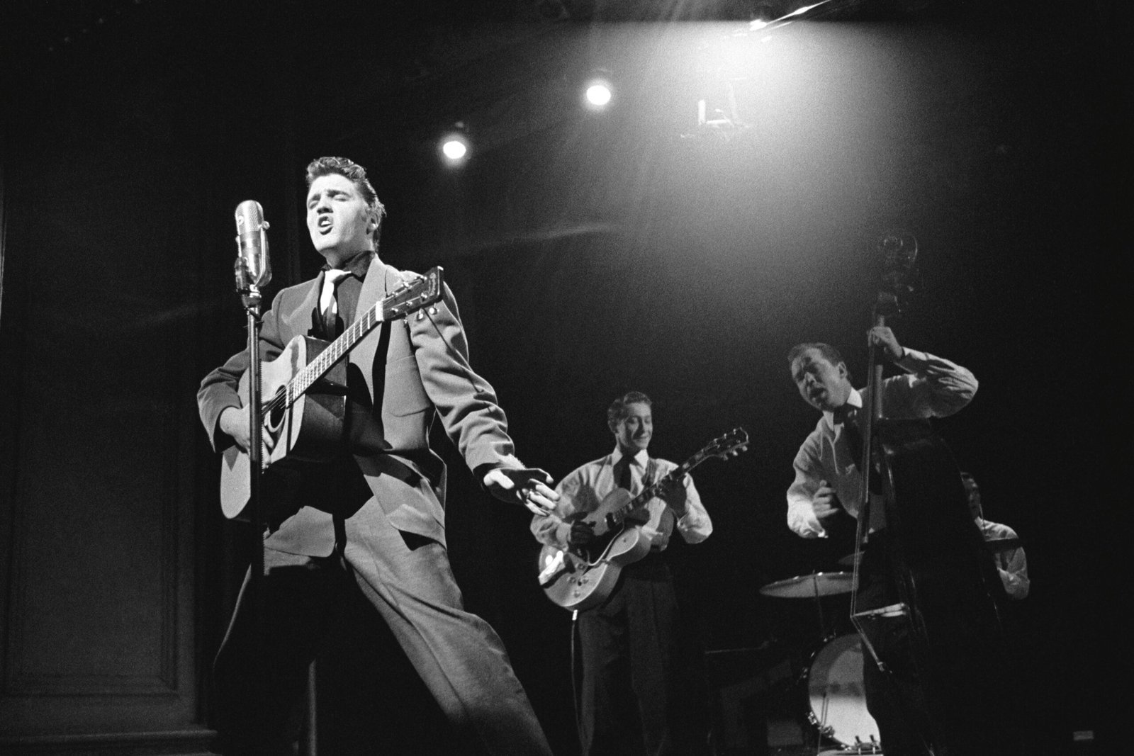 "We're caught in a trout" from Suspicious Minds by Elvis Presley (By Uncredited, Public domain)