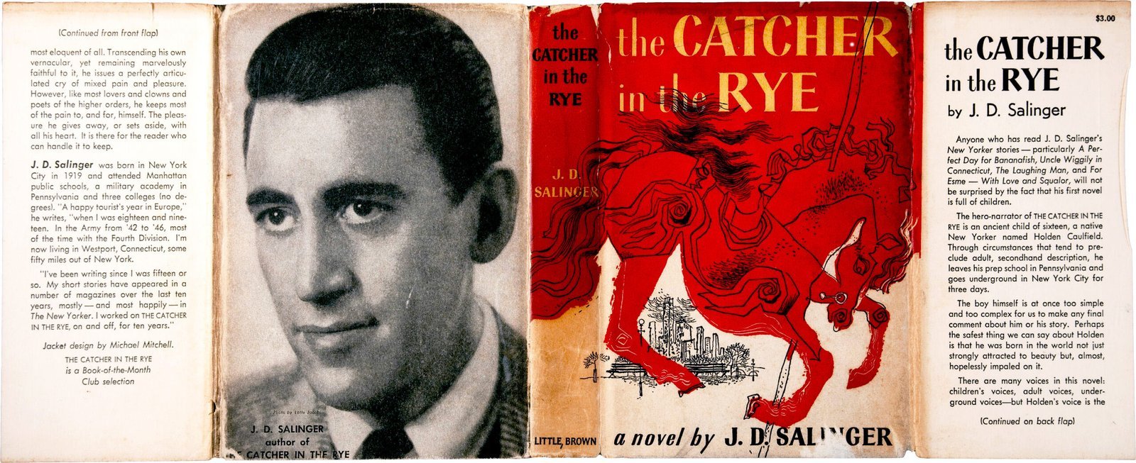 The Catcher in the Rye by J.D. Salinger (Nate D. Sanders auctions (direct link to jpg). Retouched by uploader., Public domain)