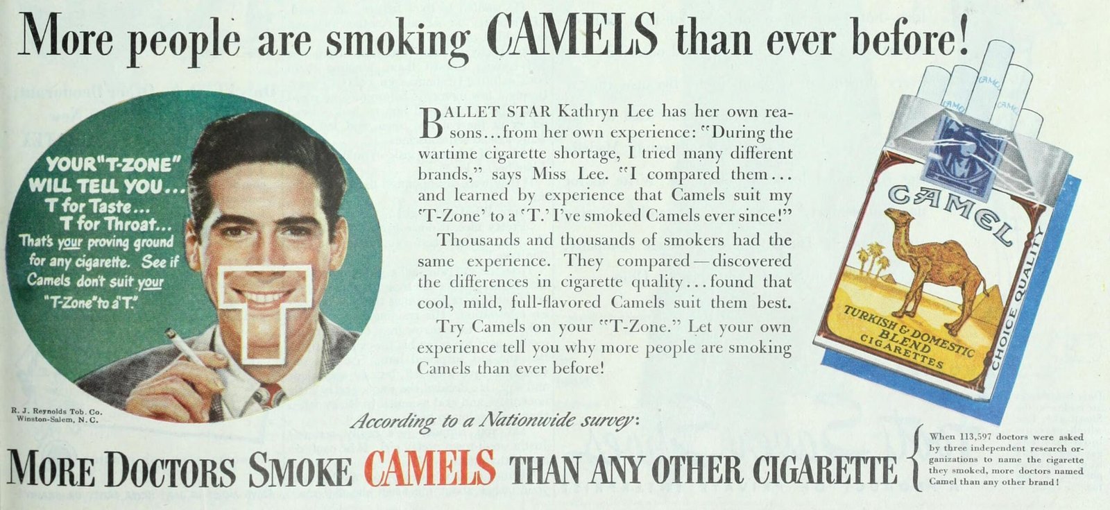 Camel Cigarettes: Doctors Smoke Camels in the 1940s (By Internet Archive Book Images, No restrictions)