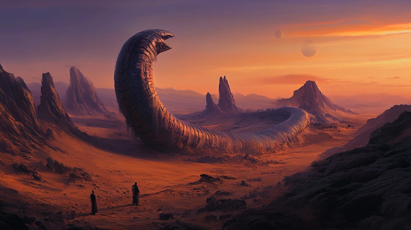 Dune (By Midjourney, edited in Photoshop, Public domain)